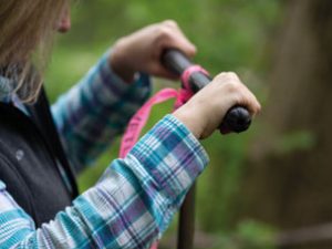 Jillian working at a wetland